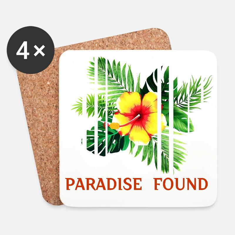 Tropisches Hibiskusparadies gefunden - Untersetzer (4er-Set) - Weiß