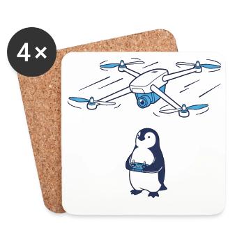 Drone and Penguin - Coasters (set of 4) - white - Front
