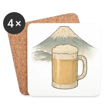 Bier am Berggipfel - Untersetzer (4er-Set) - Weiß - Vorne