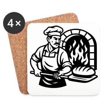 Bäcker - Untersetzer (4er-Set) - Weiß - Vorne