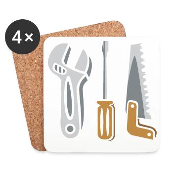 Tool Set – DIY Design - Coasters (set of 4) - white - Front