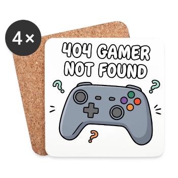 404 Gamer not found - Coasters (set of 4) - white - Front