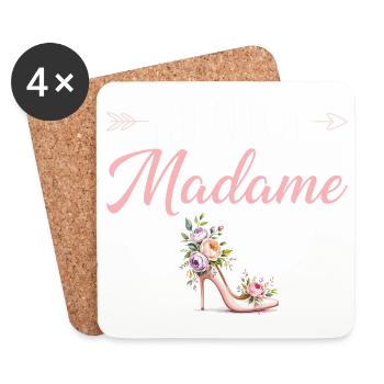 Madame Mariage EVJF Future Mariée - Dessous de verre (lot de 4) - blanc - Devant