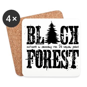 Black Forest Lettering Black - Coasters (set of 4) - white - Front
