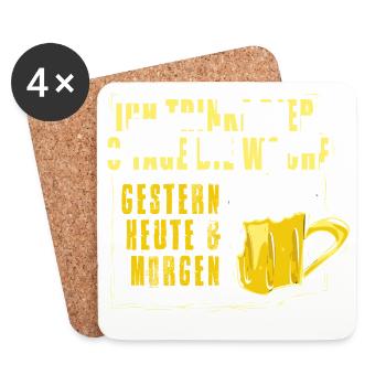 Amateurs de bière Dicton de bière Buveurs de bière Alcool - Dessous de verre (lot de 4) - blanc - Devant