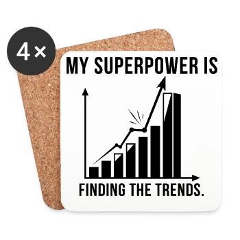 Trend Superpower: Finding Trends - Coasters (set of 4) - white - Front