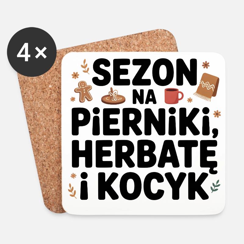 Würze für Lebkuchen, Tee und eine Decke - Untersetzer (4er-Set) - Weiß
