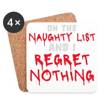 On the naughty list and regret nothing Graffiti - Coasters (set of 4) - white - Front