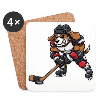 Cooler Beagle Hund Eishockeyspieler Herrchen Sport - Coasters (set of 4) - white - Front