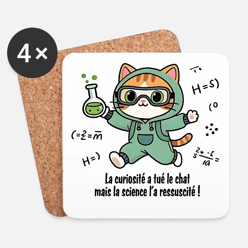 Curiosity has killed the cat, science... - Coasters (set of 4) - white