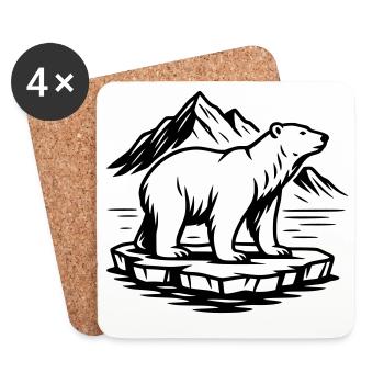Eisbär - Untersetzer (4er-Set) - Weiß - Vorne