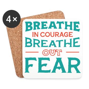 Inspire le courage - Dessous de verre (lot de 4) - blanc - Devant