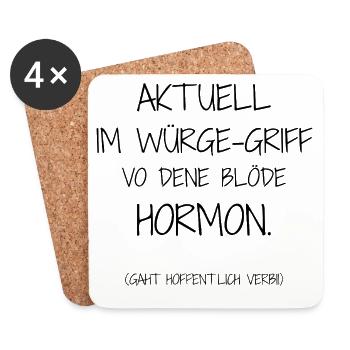 Statement-Design – Ironie trifft Alltag - Untersetzer (4er-Set) - Weiß - Vorne