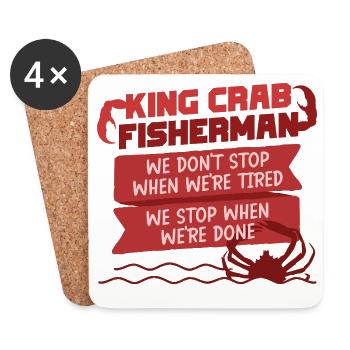 Crabe royal d’Alaska - Dessous de verre (lot de 4) - blanc - Devant