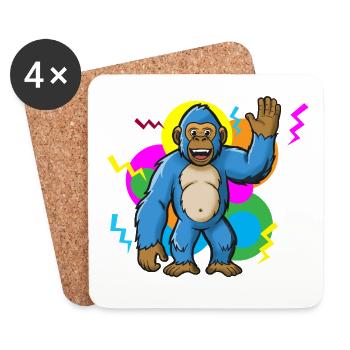 Colorful gorilla motif comic - Coasters (set of 4) - white - Front