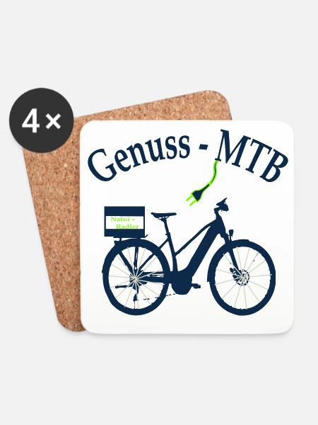 E-MTB-Damen - Untersetzer (4er-Set) - Weiß