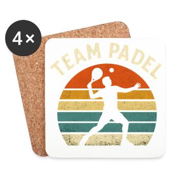 Team Padel Rétro Coucher Soleil - Dessous de verre (lot de 4) - blanc - Devant