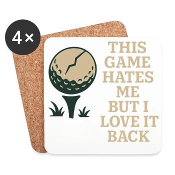 Funny golf humor, sarcastic dad, - Coasters (set of 4) - white - Front