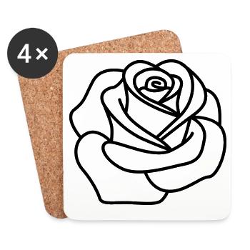 Rose - Coasters (set of 4) - white - Front