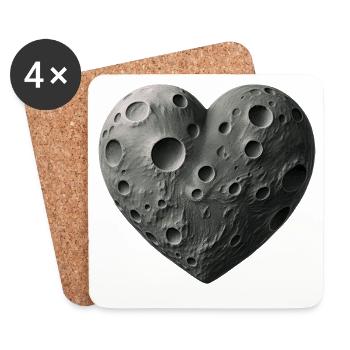 MOON LOVER - peace & love - Dessous de verre (lot de 4) - blanc - Devant