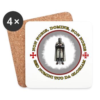 Chevalier Templier - Dessous de verre (lot de 4) - blanc - Devant