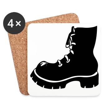 Punk Schuh Stiefel - Untersetzer (4er-Set) - Weiß - Vorne