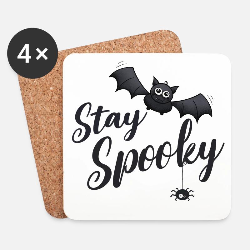 Stay Spooky Fledermaus - Untersetzer (4er-Set) - Weiß