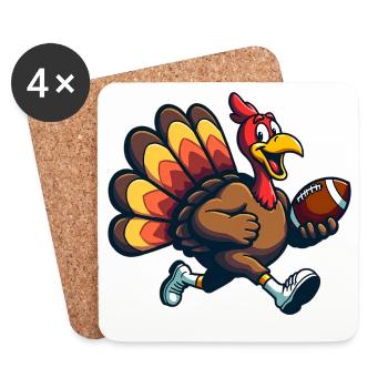 Thanksgiving Football Truthahn - Untersetzer (4er-Set) - Weiß - Vorne