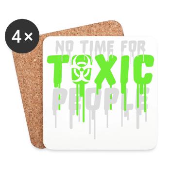 No Time Toxic People Boundaries Self Care Saying - Coasters (set of 4) - white - Front