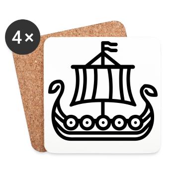 viking - Dessous de verre (lot de 4) - blanc - Devant