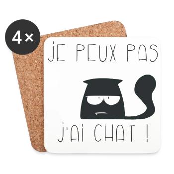 Je peux pas j'ai chaut blazé - Dessous de verre (lot de 4) - blanc - Devant