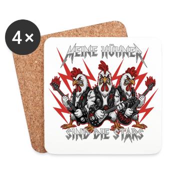 Mes poulets sont les étoiles Poulets Éleveurs de volailles - Dessous de verre (lot de 4) - blanc - Devant