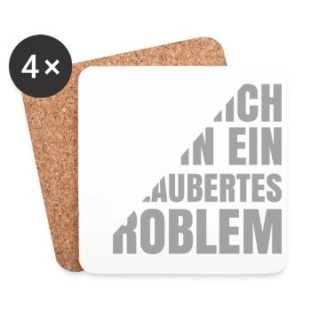 Embrasse-moi, je suis un problème enchanté - Dessous de verre (lot de 4) - blanc - Devant