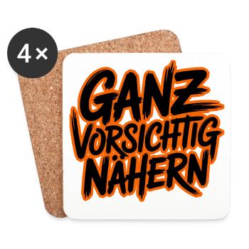 Very Careful Approach Brush Design - Coasters (set of 4) - white - Front