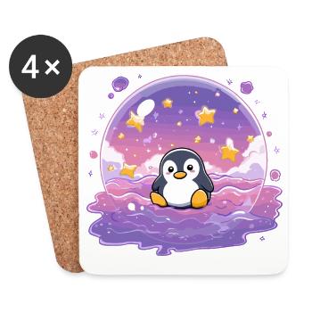 Penguin in the Star Seal - Coasters (set of 4) - white - Front
