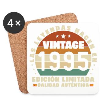 1995 Rétro Vintage Cadeau d’anniversaire - Dessous de verre (lot de 4) - blanc - Devant
