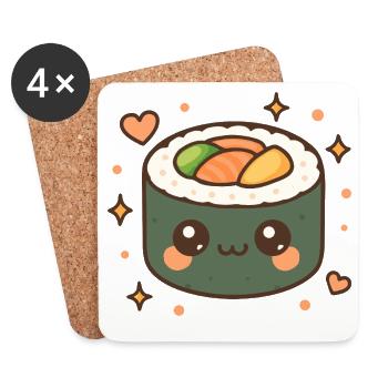 Sushi Roll Costume Assorti Sushi - Dessous de verre (lot de 4) - blanc - Devant