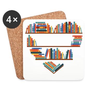 Ich stehe auf der Seite des Zitats des Banned Reading Freedom Buches - Untersetzer (4er-Set) - Weiß - Vorne