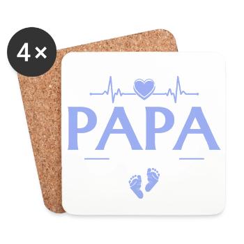 Promu Papa Baby Shower 2026 - Dessous de verre (lot de 4) - blanc - Devant