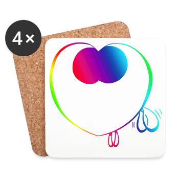 Süßer Regenbogen-Trickster - Untersetzer (4er-Set) - Weiß - Vorne