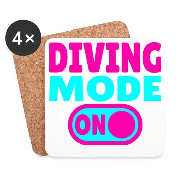 Mode plongée activé – Tauchen - Dessous de verre (lot de 4) - blanc - Devant