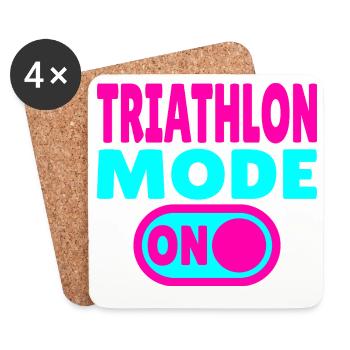 Mode triathlon ACTIVÉ - Course cycliste de natation - Dessous de verre (lot de 4) - blanc - Devant