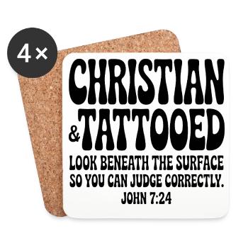 Christian Tattooed - Coasters (set of 4) - white - Front
