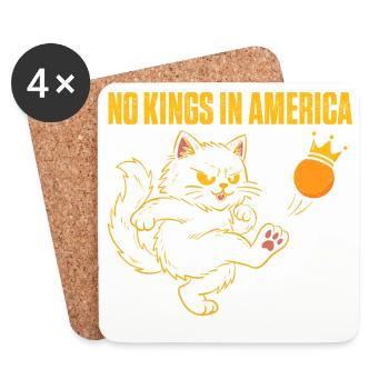 No Kings In America Patriotic Liberty Zitat - Untersetzer (4er-Set) - Weiß - Vorne