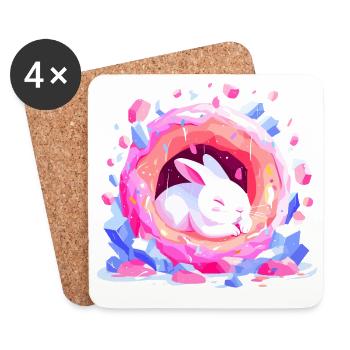 Cratère de Cristal du Lapin Câlin - Dessous de verre (lot de 4) - blanc - Devant