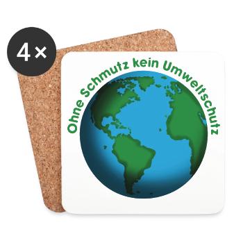Ohne Schutz kein Umweltschutz  - Untersetzer (4er-Set) - Weiß - Vorne