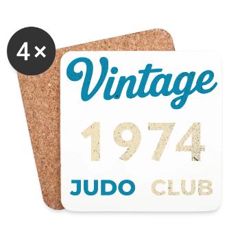 Vintage 1974 Judo Club Retro Geburtsjahr Geschenk - Untersetzer (4er-Set) - Weiß - Vorne