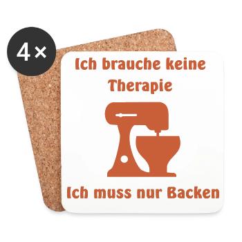 Baking therapy - Coasters (set of 4) - white - Front