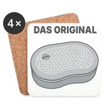 Originale DDR Brotbüchse - Untersetzer (4er-Set) - Weiß - Vorne