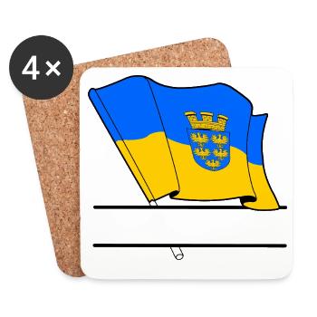 Drapeau du Niederösterreich – Espace de noms - Dessous de verre (lot de 4) - blanc - Devant